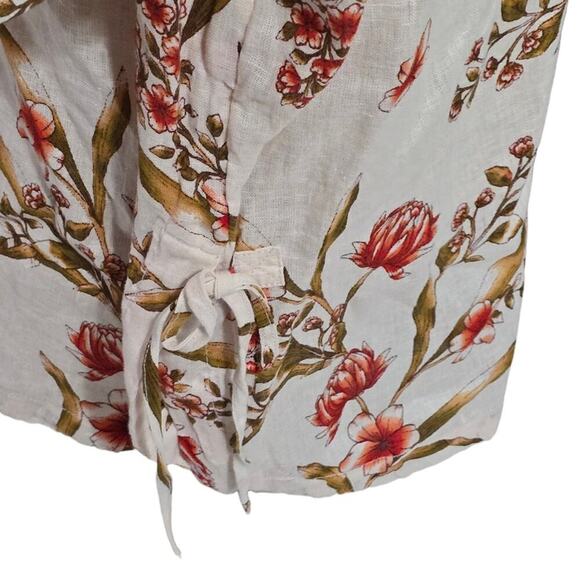 Tahari Linen Beige and Red Boho Floral Tunic Plus Size 2X 3X New! - Picture 7 of 12